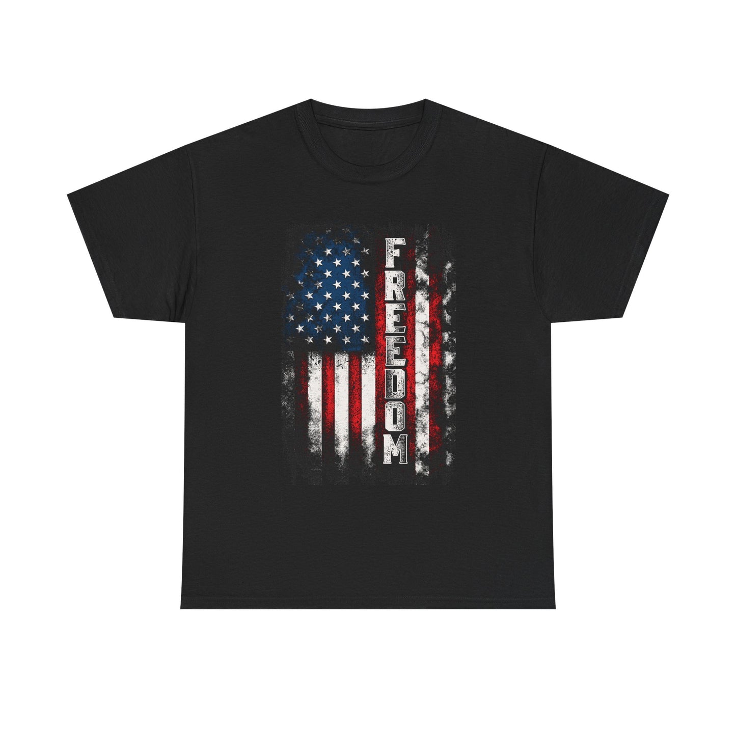 Freedom American Flag T‑Shirt — Distressed Patriotic Tee