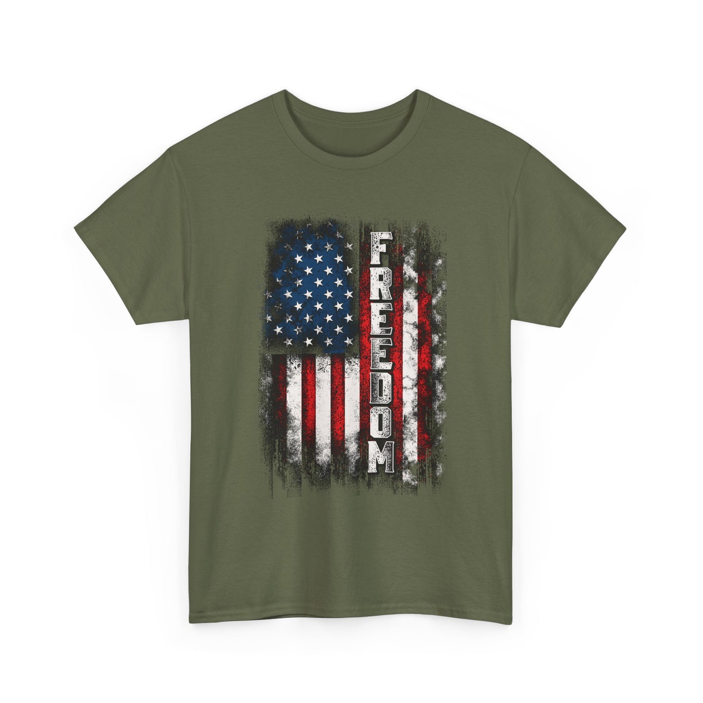 Freedom American Flag T‑Shirt — Distressed Patriotic Tee