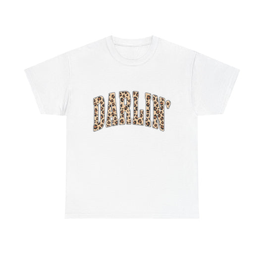 Darlin' Leopard Print Tee — Women's Cute Graphic T-Shirt