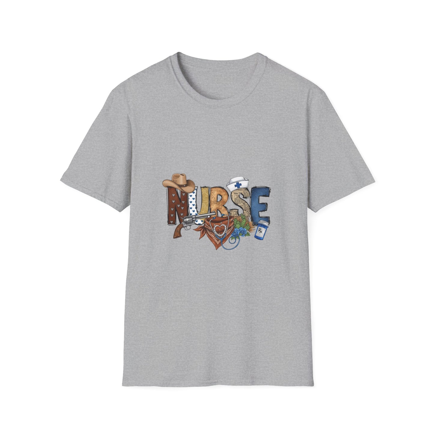 Nurse Western Graphic T-Shirt — Cowboy Hat & Stethoscope Design
