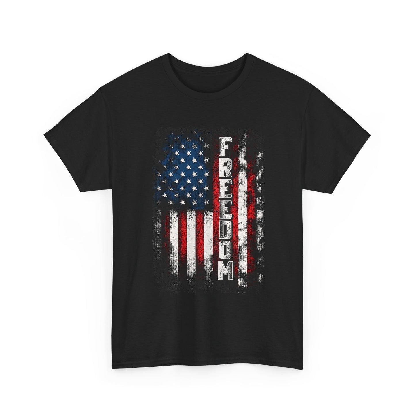 Freedom American Flag T‑Shirt — Distressed Patriotic Tee