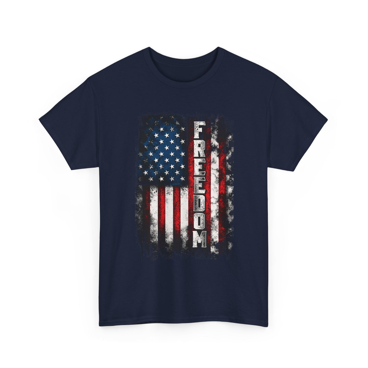 Freedom American Flag T‑Shirt — Distressed Patriotic Tee