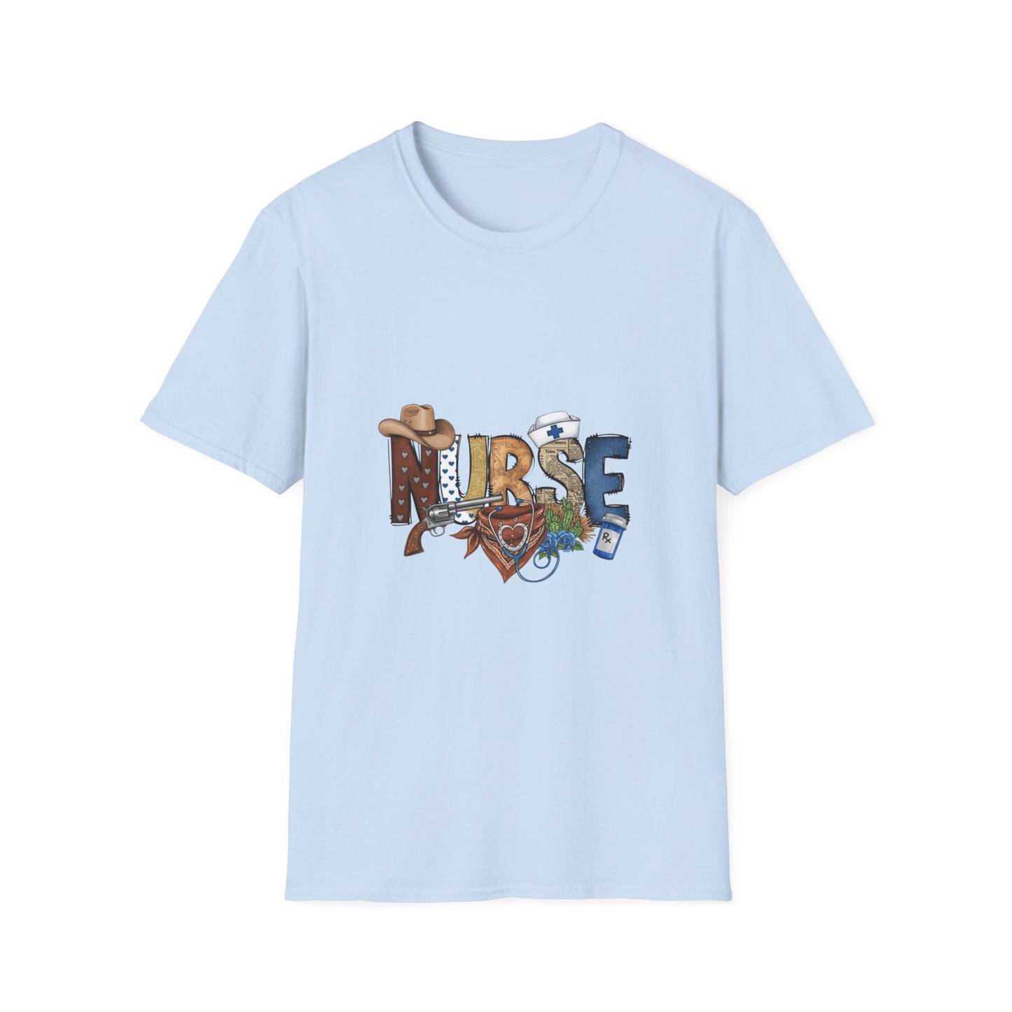 Nurse Western Graphic T-Shirt — Cowboy Hat & Stethoscope Design