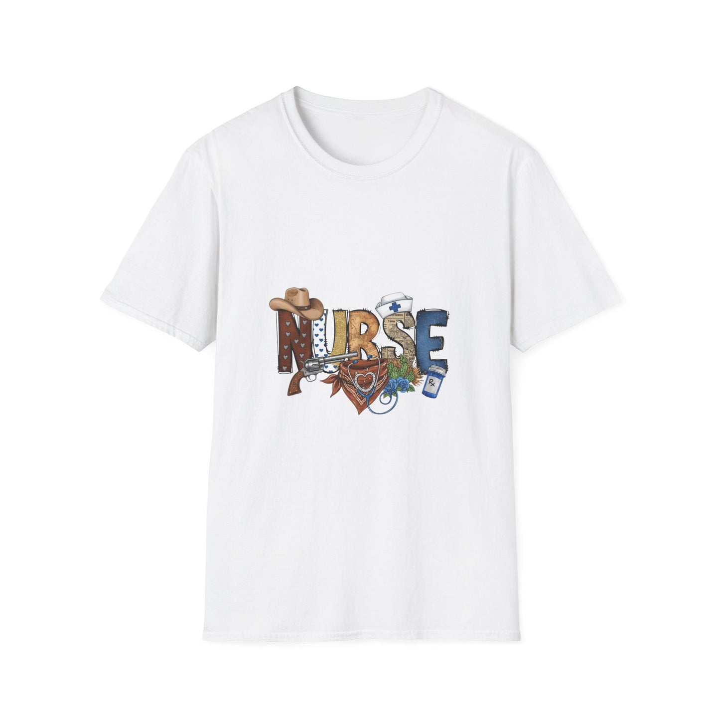Nurse Western Graphic T-Shirt — Cowboy Hat & Stethoscope Design