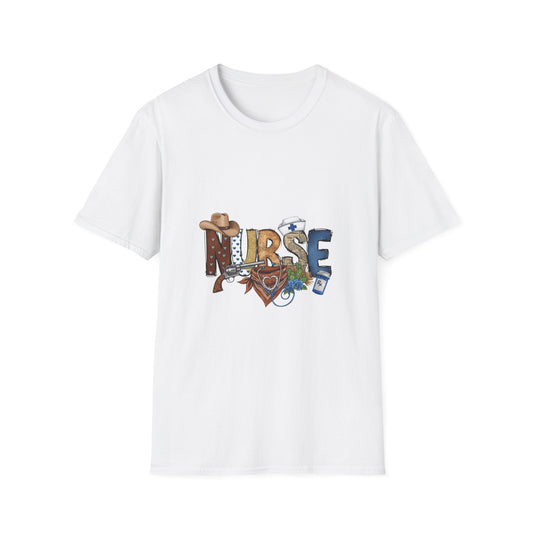 Nurse Western Graphic T-Shirt — Cowboy Hat & Stethoscope Design